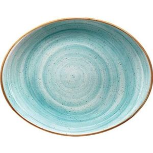 »Aura« plaat ovaal, aqua, lengte: 310 mm, breedte: 240 mm, 6 stuks