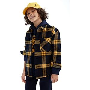 DeFacto Overhemden met lange mouwen voor jongens (indigo, 6/7 Y), blauw, 6-7 Jaar