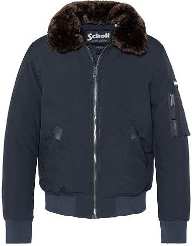 SCHOTT - Airlines - Jack - Marineblauw - Polyester - Afneembare Kraag - Bomberjasje
