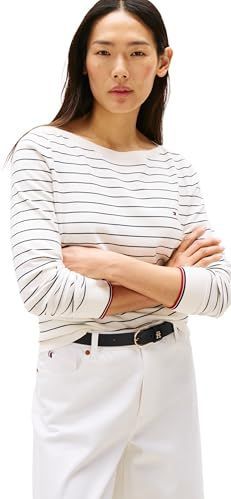 Tommy Hilfiger - Damesshirt - Gestreept - Katoenmix - Boothals