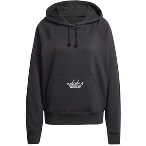 adidas Dames SIGNATURE GRAPHIC EMBROIDERY FRENCH TERRY LOOSE HOODIE, black, XS