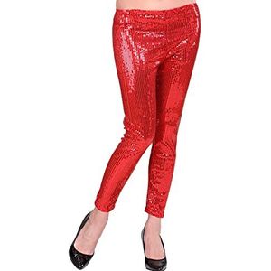Widmann 0298S - legging met lovertjes voor volwassenen dames, dansers, Braziliaans carnaval, oudejaarsavond, disco, gogomeisjes, show, maat S, rode kleur