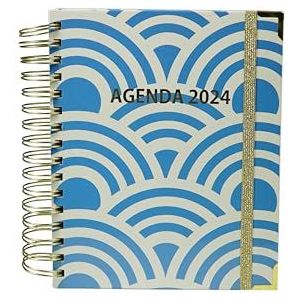 Schoolagenda, dagweergave, ideaal voor leraren en scholieren, blauw, afmetingen: 2,5 x 20 x 21,5 cm, Sweet Color