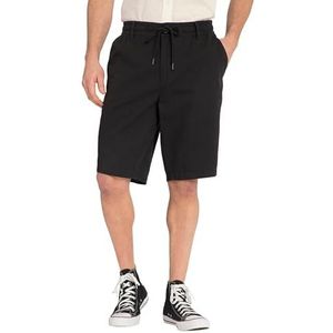 JP 1880 Heren linnenlook bermuda broek, zwart, 3XL