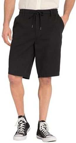 JP 1880 Heren linnenlook bermuda broek, zwart, 3XL