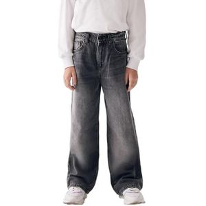 LTB Jeans Meisjesjeans Oliana G hoge taille, brede jeans katoenmix met ritssluiting, maat 7 jaar/122 inch, middelgrijs, Eila Safe Wash 54588, 122 cm