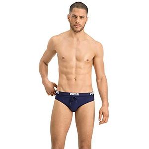 PUMA Heren Logo Men's Swimming Swim Briefs, Donkerblauw, L