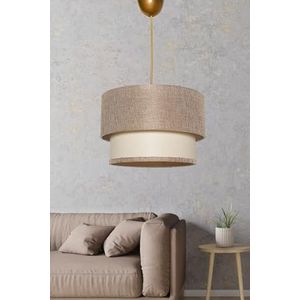 Opviq Moderne kroonluchter met plastic behuizing, beige & crème, diameter 30 cm, hoogte 65 cm, E27-fitting, max. 40 W, glam & Scandinavisch design voor elegante ruimtes