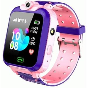 杭州海康威视数字技术股份有限公司 XO Smartwatch voor kinderen, 3,6 cm (1,44 inch), camera aan de voorkant, siliconen band, magnetisch opladen, roze/paars