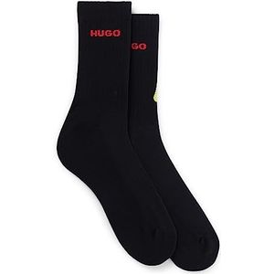 HUGO Men's 2P QS Smiley PA Short Socks, Black1, 40-46, zwart 1, 46 EU
