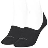 Calvin Klein dames LG katoen logo dames geen show sokken 2 pack Footie, Zwart, 39