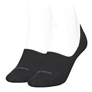 Calvin Klein dames LG katoen logo dames geen show sokken 2 pack Footie, Zwart, 39