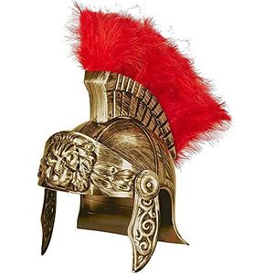 Widmann 03612 – antieke Romeinse helm, goud met rode kam, soldatenhoed, gladiatoren hoofddeksel, helm, accessoires, themafeest, carnaval