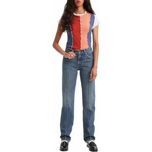 Levi's Middy Straight W/Pintuck Dark Indigo - Worn IN, Geen filter., 27W x 31L