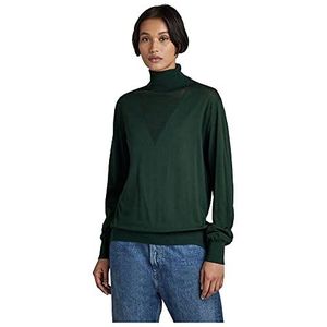 G-STAR RAW Dames Core Roll Neck Knit Sweater, Groen (lauw D166-4287), XS