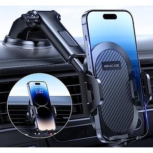 Miracase Mobiele telefoonhouder voor in de auto, 3-in-1, met zuignap en ventilatie, universele telefoonhouder voor in de auto, compatibel met alle smartphones (iPhone/Samsung/Huawei/LG/Xiaomi enz.)
