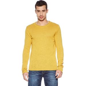 Cross jeans heren shirt met lange mouwen, geel (Harvest Gold), M