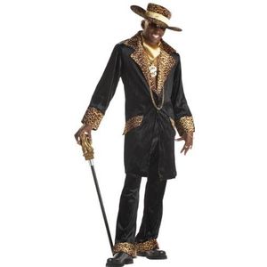 California Costumes 00832-Zwart-Grote Supa Mac Daddy Pimps/s Volwassen Kostuum Zwart, Groot