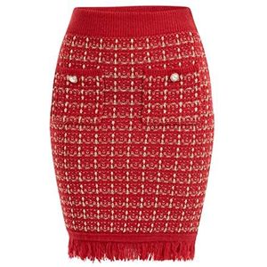 caneva Gebreide rok voor dames, rood, XS-S