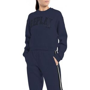 Replay Dames cropped sweatshirt, 908 Donkerblauw, XS