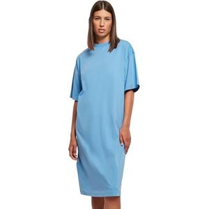 Urban Classics Damesjurk van biologisch katoen, oversized T-shirtjurk, dames organic long oversized tee jurk verkrijgbaar in 2 kleuren, maten XS - 5XL, horizonblauw, S