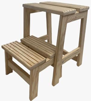 Aranaz opstapkruk trap twee treden zonder lak