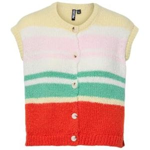Pcjida Sl O-Neck Knit Gillet Bc, French Vanilla, S