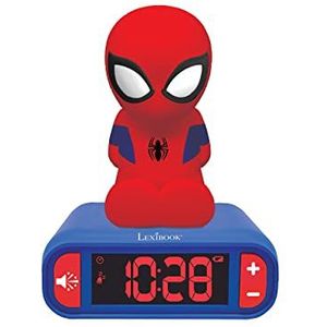 Lexibook - Spider-Man digitale wekker voor kinderen met nachtlampje Snooze en Geluiden, kinderklok, lichtgevende SpiderMan Marvel Blauw Kleur - RL800SP