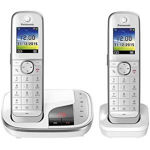 Panasonic KX-TGJ322GW, Huistelefoon Met Antwoordapparaat/Duo, Met Handset, Draadloze Telefoon, Geluidsarm, Wit