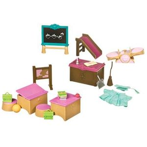 Li’l Woodzeez WZ6702Z 20-delige set accessoires voor klaslokalen en schooltuin, bord, glijbaan en meer, dierenfiguren, accessoire speelgoed voor kinderen vanaf 3 jaar,veelkleurig