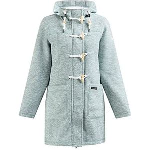 acalmar Dames Fraully gebreide fleece duffelcoat, Jadegroen Melange, XL