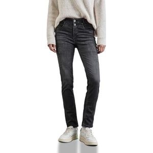 Street One - A378549 - Dames Jeans - Gewassen Zwart - Cargo Look