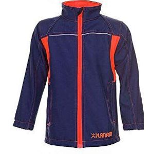 Planam Softshell jas Junior, maat 122/128, marine/oranje/meerkleurig, 6131122