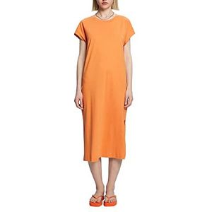 ESPRIT Midi-jurk van jersey, oranje, XS