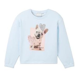 TOM TAILOR Sweatshirt voor meisjes met pailletten, 32264-new Breeze Blue, 116/122 cm