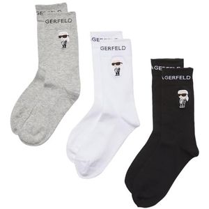 Karl Lagerfeld - Ikon - Lot van 3 Paar Sokken - Zwart/Wit/Grijs