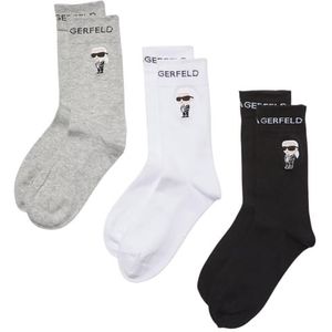 Karl Lagerfeld - Ikon - Lot van 3 Paar Sokken - Zwart/Wit/Grijs