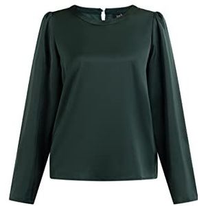 Felipa Damesblouse met lange mouwen, donkergroen, L