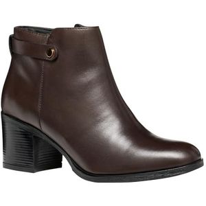 Geox - New Asheel - Dameslaarzen - Donkerbruin - Enkellaarsjes