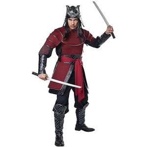 California Costumes CCC-5120-042 Samurai Warrior, herenkostuum, X-Large volwassen formaat, rood