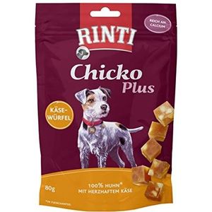 Rinti Extra Chicko Plus kaaskubus met kip, verpakking van 12 stuks (12 x 80 g)