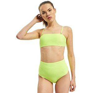 Urban Classics Damesbikini met hoge taille, bandeau-bikiniset, tweedelig badpak met afneembare bandjes, verkrijgbaar in 2 kleuren, maten XS - XL, Electriclime, XS