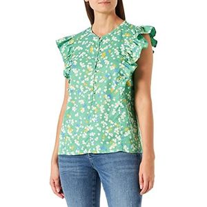 People Tree Dames Kyra Field Print Top, Groen, 12, Groen, 38