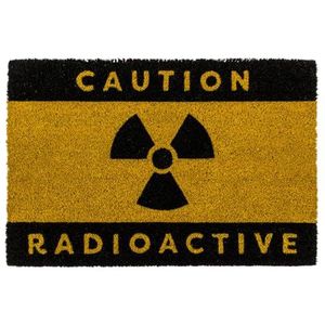 Out of the Blue Deurmat, Caution - Radioactive, ca. 60 x 40 cm, met headercard om op te hangen