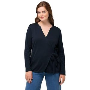 Ulla Popken Dames Wrap Jacket T-shirts, blauw, 58-60