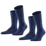 Burlington Heren Sokken Everyday 2-Pack M SO Katoen Eenkleurig Multipack 2 Paar, Blauw (Marine 6120), 40-46