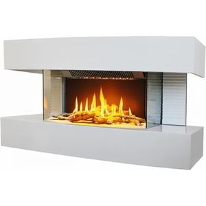 Chemin'Arte - Lounge Medium - Wand Elektrische Haard - Wit - 82 cm - LED Vlam-effect