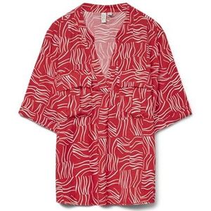 Vero Moda Vmbetsy 2/4 V-hals top WVN Btq Ga, fiery red, XS
