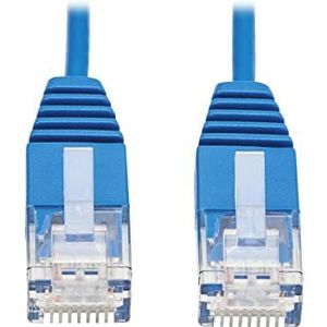 Tripp Lite N261-UR10-BL Cat6a 10G gecertificeerde, extra slanke UTP-Ethernet-kabel (RJ45-stekker/stekker) blauw, 3,05 m