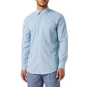 Seidensticker Men's Regular Fit shirt met lange mouwen, turquoise, 38, turquoise, 38